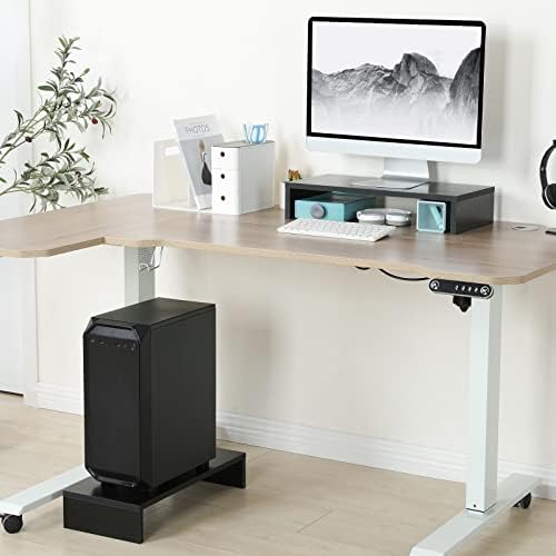 TEAMIX 2-Pack Monitor Stand Riser 20 inch, Wood Desk Computer Shelf, Black - Image 6