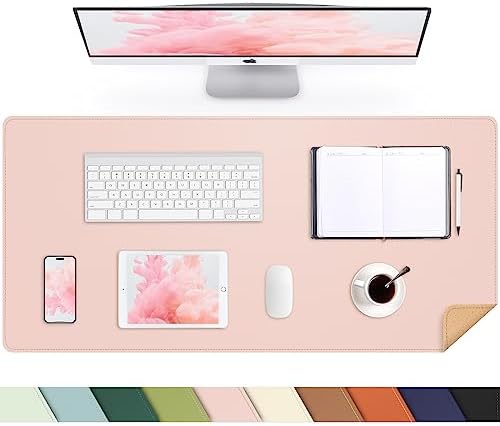AFIING Cork Desk Mat, Rose Pink, 31.5" x 17", Desk Pad Protector by AFIING