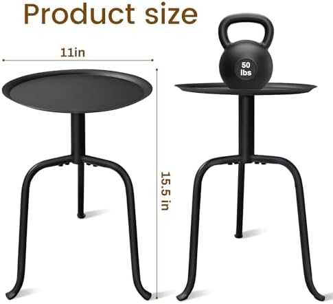 Plant Stand Indoor, Mid Century Single Plant Table, 3-Leg Minimalist Heavy Duty Metal Tall Flower Pot Stand, Modern Round Small Side End Table with Raised Design - Image 3