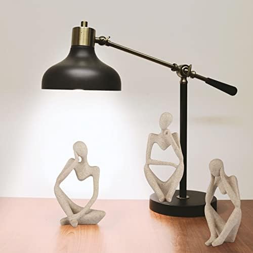 Sandstone Resin Thinker Statue Style Abstract Sculpture, Sandstone, 3pcs - Image 3