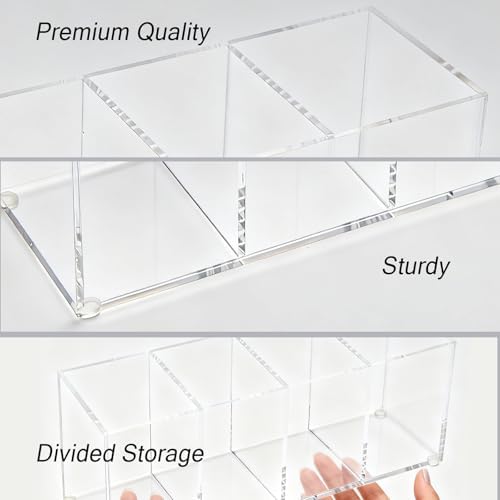 elysolpluv Clear Acrylic 4-Compartment Organizer Box, Large (8.7" × 3.0" × 3.7") – Handcrafted, Eco-Friendly, Minimal Packaging Home Storage Organizer - Image 7