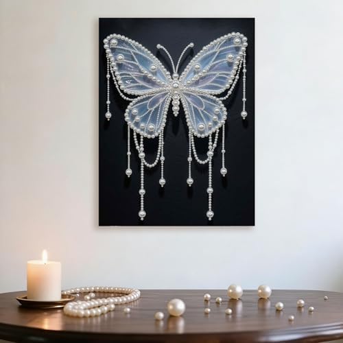 DIY Pearl Painting with Frame, Creative Design, Handmade Stress-Relieving Home Wall Decoration, Includes Frame and Tools-Butterfly-2 - Image 5