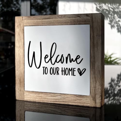 Welcome Sign, Wooden Box Signs for Home Decor, Farmhouse Decor for Entryway, Front Door Decors, Porch Decors, Housewarming Tabletop sign, Welcome To Our Home (C4) - Image 3