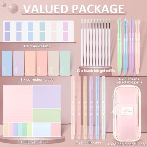 38pcs Aesthetic Office Supplies Kit, Macaron Color, Elegant - Image 2