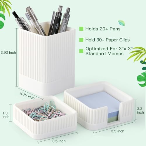 Aesthetic Desk Organizer Set,3-Piece Sturdy Plastic Office Accessories - Image 6
