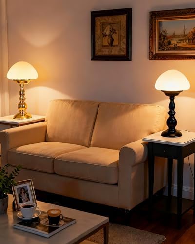 Lightdot Mushroom Lamp Set of 2(Gold & Black) Mid Century Modern Table Lamp - Image 3