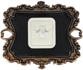 Funly mee Antique Trinket Dish Vintage Jewelry Tray, Ring Holder (Black & Gold, S) by Funly+mee