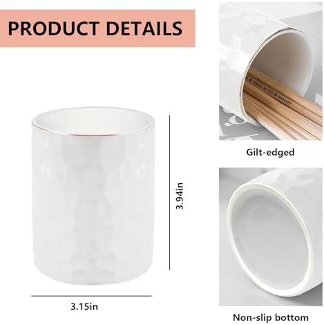 Concrete Desk Accessories Set, Pen Holder and Paperclip Holder for Office - Image 3