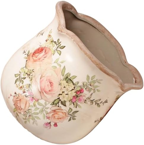 Ceramic Flower Vase, Rustic Farmhouse Vases & Planting Pots with Drainage - Image 6