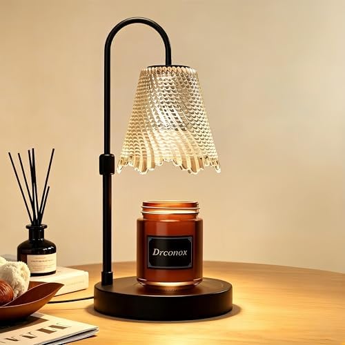Adjustable Height, Birthday Gifts for Women, House Warming Gifts New Home Decor with 2 Bulbs (Black) by Drconox