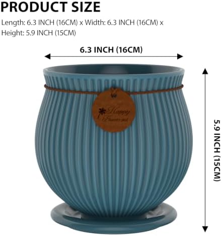 6.3 Inch Green Ceramic Planter with Drainage Hole and Saucer - Image 2