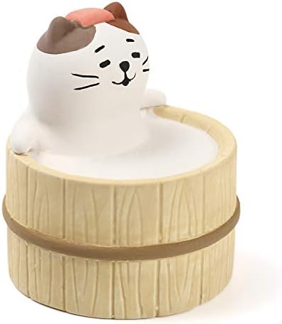 Aroma Ceramic Stone Diffuser [Japan Import] Aromatherapy Essential Oil Diffuser, Non Electric, Passive, Unique, Cute, Animal, Design for Women, Men, and Gifts (Bathing Cat) by TerraDistribution
