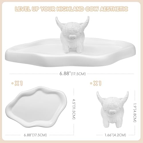 Highland Cow Ring Holder & Jewelry Dish, Cute Cloud Trinket Tray - Image 2
