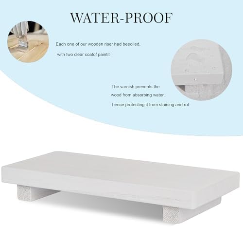 Wood Bathroom Tray Farmhouse Decor Kitchen Soap Holder, 10"x4.5" White - Image 3