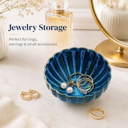 Glazed Ceramic Jewelry Dish Tray,Small Ring Holder Dish Jewelry Tray - Image 6