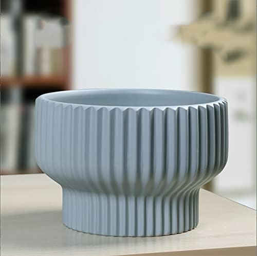 Puoyik 2 Piece Set of Flower Pots 8/6 inches, Ceramic Flower Pots with Drainage Holes, Indoor and Outdoor Plant Flower Planter (7.8/5.9 Blue) - Image 5
