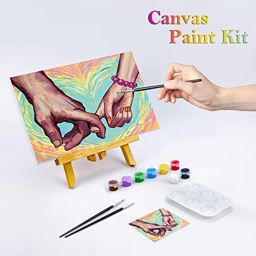 Nuberlic 8x10 Canvas Painting Kit Pre Drawn Canvas for Painting Sip and Paint for Adults Birthday Valentine's Day Gift Love Theme DIY Adult Party Favor - Image 2