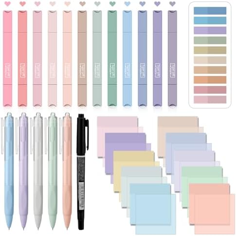 Jutom 38 Pcs Book Annotation Kit for Bible Study, Classic Color, Square by Jutom