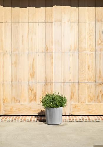 Veradek Demi Series Round Planter for Porch, Patio, Backyard | Durable Plastic-Concrete Material | Modern Décor for Tall Plants, Flowers - Image 4