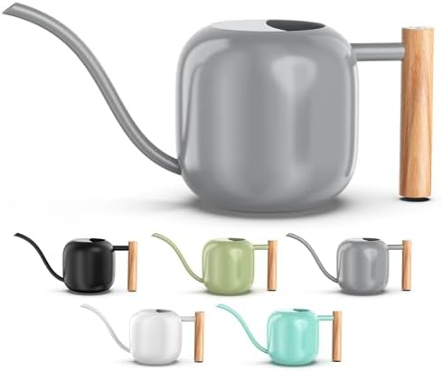 Green Moon 1.2L/41oz Metal Metal Watering Can with Long Spout, Gray by GreenMoon