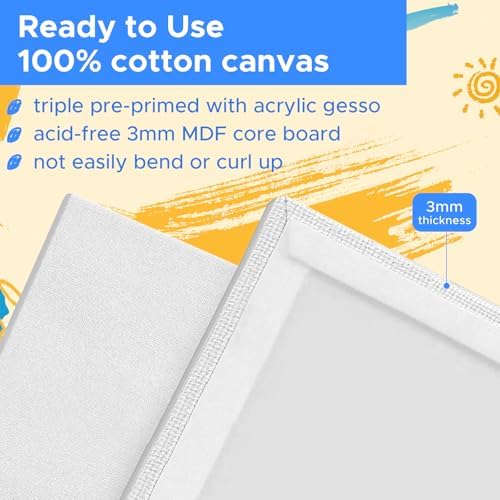 Mini Canvas for Painting 4x4 inch, 20 Pack Small Painting Canvases - Image 5