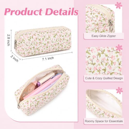 22Pcs Book Annotation Kit Aesthetic Pencil Case with Supplies School Annotation Supplies Gel Pen Transparent Sticky Note Taking Bible Study College Stationery Supplie (Pink Floral) - Image 3