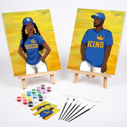 VOCHIC Sip and Paint Kit for Adults Couples Date Night Pre Drawn Canvas - Image 2