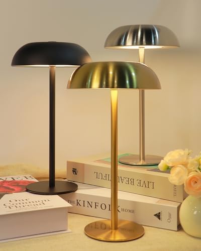 Cordless 11" Mushroom Table Lamp with Dimmable 3 Color, 5200mAh, Black - Image 7