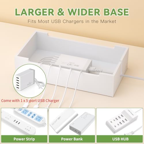Pezin & Hulin Bamboo Charging Dock Station for Electronic Devices-White - Image 5