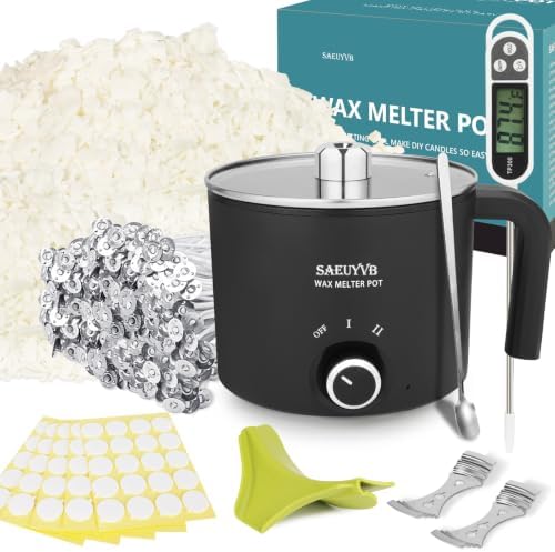 SAEUYVB 5lbs Soy Wax for Candle Making with 1.8L Wax Melter Pot by SAEUYVB