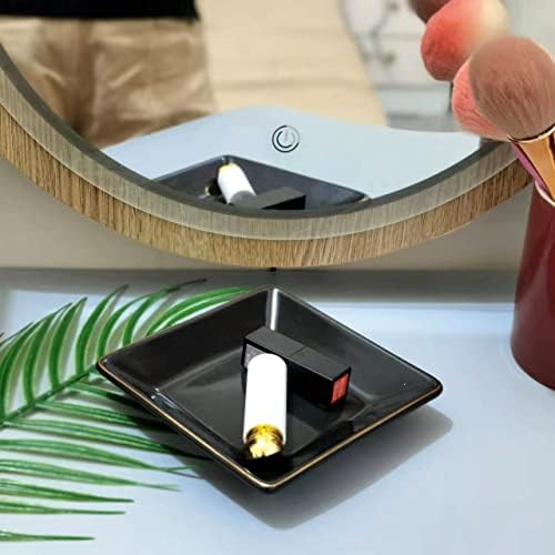 HANKOR Ceramic Jewelry Dish Tray, Decorative Trinket Tray Holder for Ring Earring Key, Gift for Women Girls, 4.7inch, Black - Image 5