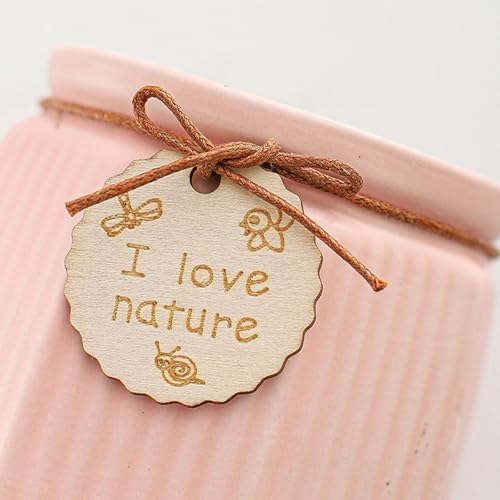 Pastel Ceramic Succulent Pots, Small Mini Flower Planter Pots with Jute Tag, Decorative Indoor Cactus Plant Container for Home Windowsill Desktop Decor (Pink) - Image 3