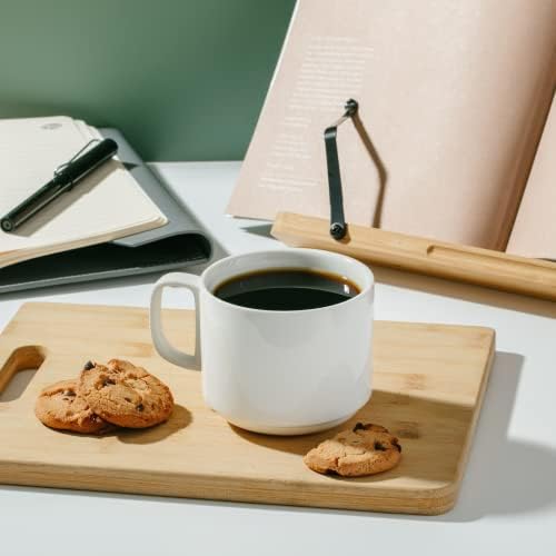 BTaT- Porcelain Stackable Coffee Mugs, 12 Pack, 12 oz, White - Image 4