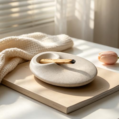 Ceramic Incense Stick Holder, Speckled Ash Catcher Tray with Anti-Slip Base, Minimalist Round Incense Burner for Palo Santo, Sticks, Ideal for Home Decor Meditation Yoga - Image 6