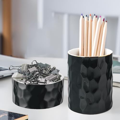 Concrete Desk Accessories Set, Pen Holder and Paperclip Holder for Office - Image 2