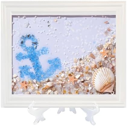 CIYOJA Sea Glass Stained Glass Kit Anchor – DIY Craft Kit for Adults, Nautical Resin Art Mosaic Kit with Crushed Seaglass, Beach Frame Artwork for Home Décor, Christmas Adult Craft Kits for Beginners by CIYOJA