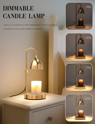 Candle Warmer Lamp with Timer Dimmable, Lamp Candle Warmer Birthday Gifts for Women, Black Adjustable Wax Melter Warmer for Jar Candles, House Warming Gift Home Decor - Image 3