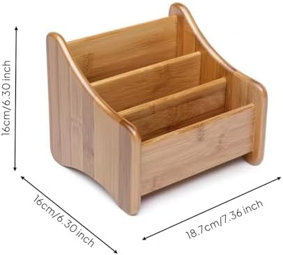 Milageto Desktop Organizer Storage Box Holder Tray Bamboo Material With Compact Size And Easy Placement For Counter And Shelf Use Suitable for office desk home workspace study area dorm room - Image 4