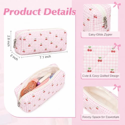 22Pcs Book Annotation Kit Aesthetic Pencil Case with Supplies School Annotation Supplies Gel Pen Transparent Sticky Note Taking Bible Study College Stationery Supplie (Pink Cherry) - Image 3