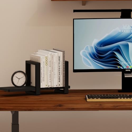 100% Solid Wood Adjustable Desktop Bookshelf, Retro Tabletop Bookshelf, Desk holder Shelf for Living Room, Home, Office, Perfect for Magazine, Books, Cookbooks, No Tools Required to Assemble (Black) - Image 5