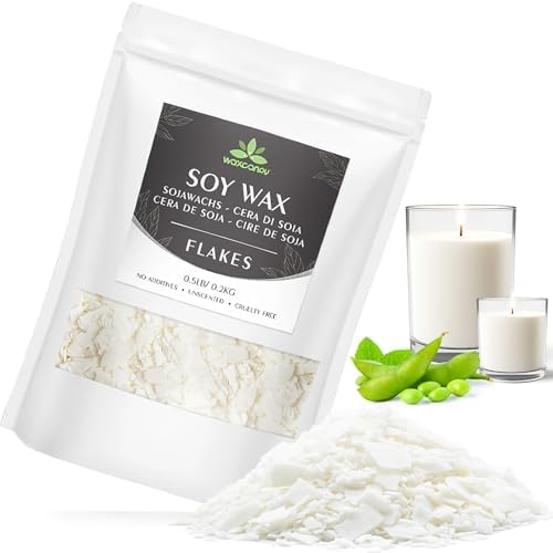 Soy Wax Flakes, Waxcanpy Natural Candle Wax, Organic Soy Wax for Candle Making from Farm, No Additives, Harmless and Pure (0.5lb) by Waxcanpy