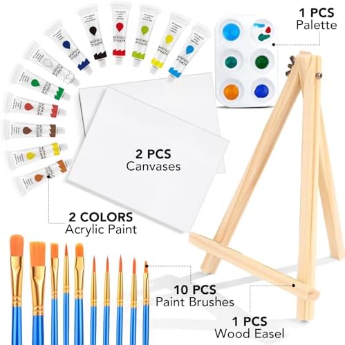ESRICH 26 PCS Acrylic Paint Set with 12 Colors Acrylic Paints - Image 2