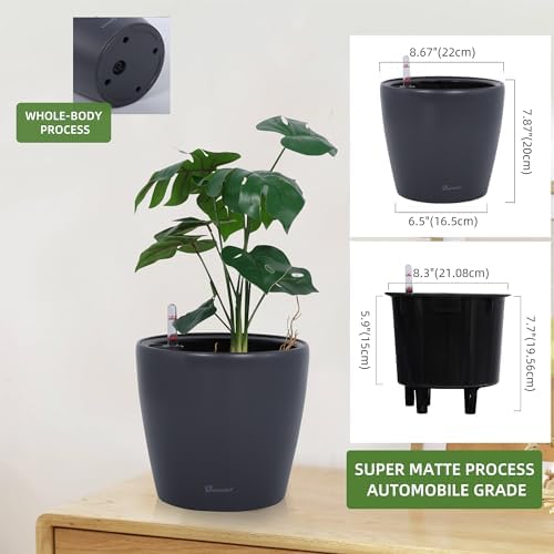Dexceder 9x8 Self Watering Planter (Slate Gray Matte) - Image 3