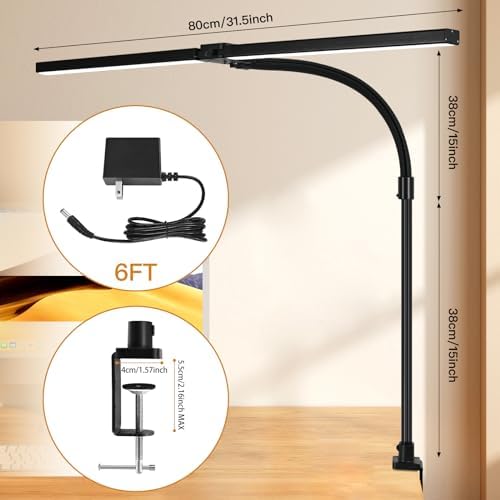 LED Desk Lamp with Clamp, Dual Head Monitor Light, Remote - Image 4
