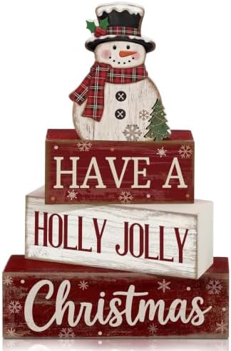Moucuny 4 Pcs Christmas Snowman Decor Winter Table Decorations Have A Jolly by Moucuny