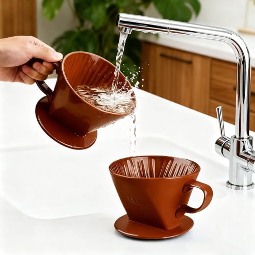 Ceramic Pour Over Coffee Dripper, V-Shaped Coffee Filter Cone - Image 3