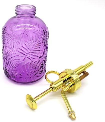 Glass Plant Mister Spray Bottle, 350ML Vintage Plant Spritzer, Succulent Watering Bottle Glass with Top Pump, Small Plants Sprayer Watering Can for Indoor (Purple) - Image 4