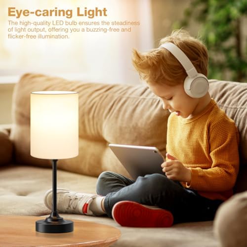Fenmzee Small Bedside Lamp for Bedroom - 3-Way Dimmable Touch Table Lamp - Image 5