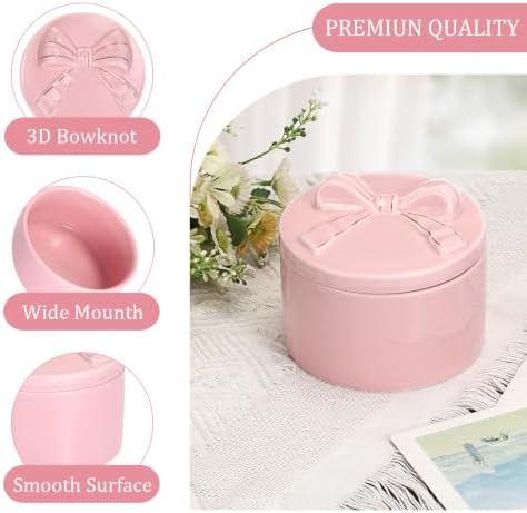 Hipiwe Ceramic Jewelry Box with Bow Bridesmaid Shower Gifts Trinket Dish - Image 6