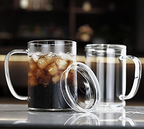 LUXU Glass Coffee Mugs (Set of 2),27oz Large Glass Coffee Cups Clear Glass Tea Cups Overnight Oats Containers with Glass Lid,Cute Coffee Bar Accessories,Iced Coffee Glasses for Latte,Cereal,Yogur - Image 5